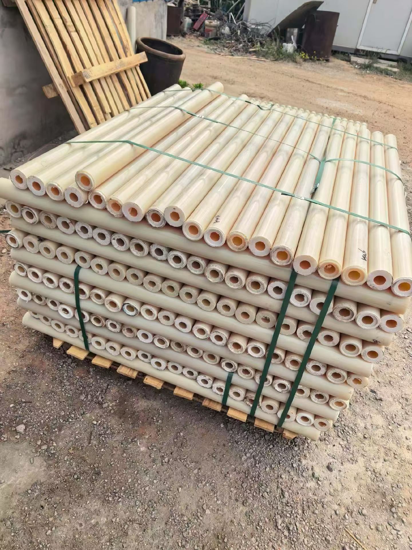 PA6 nylon tubes stacked — hollow nylon tube for bearing bushing roller